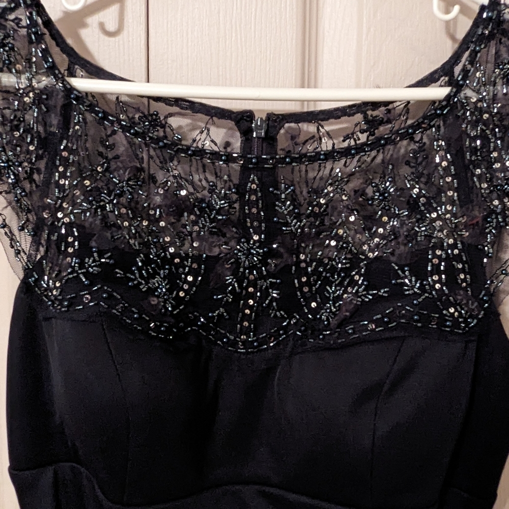 Xscape size 10P, Dark Navy with beadwork